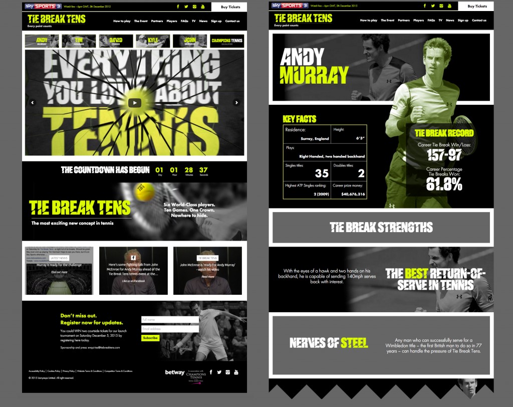 tie break tens website build